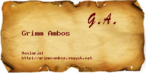Grimm Ambos névjegykártya